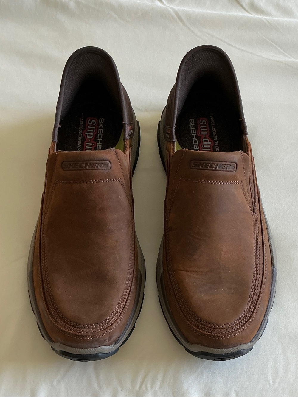 Skechers Men's Brown Slip-On Memory Foam Loafers